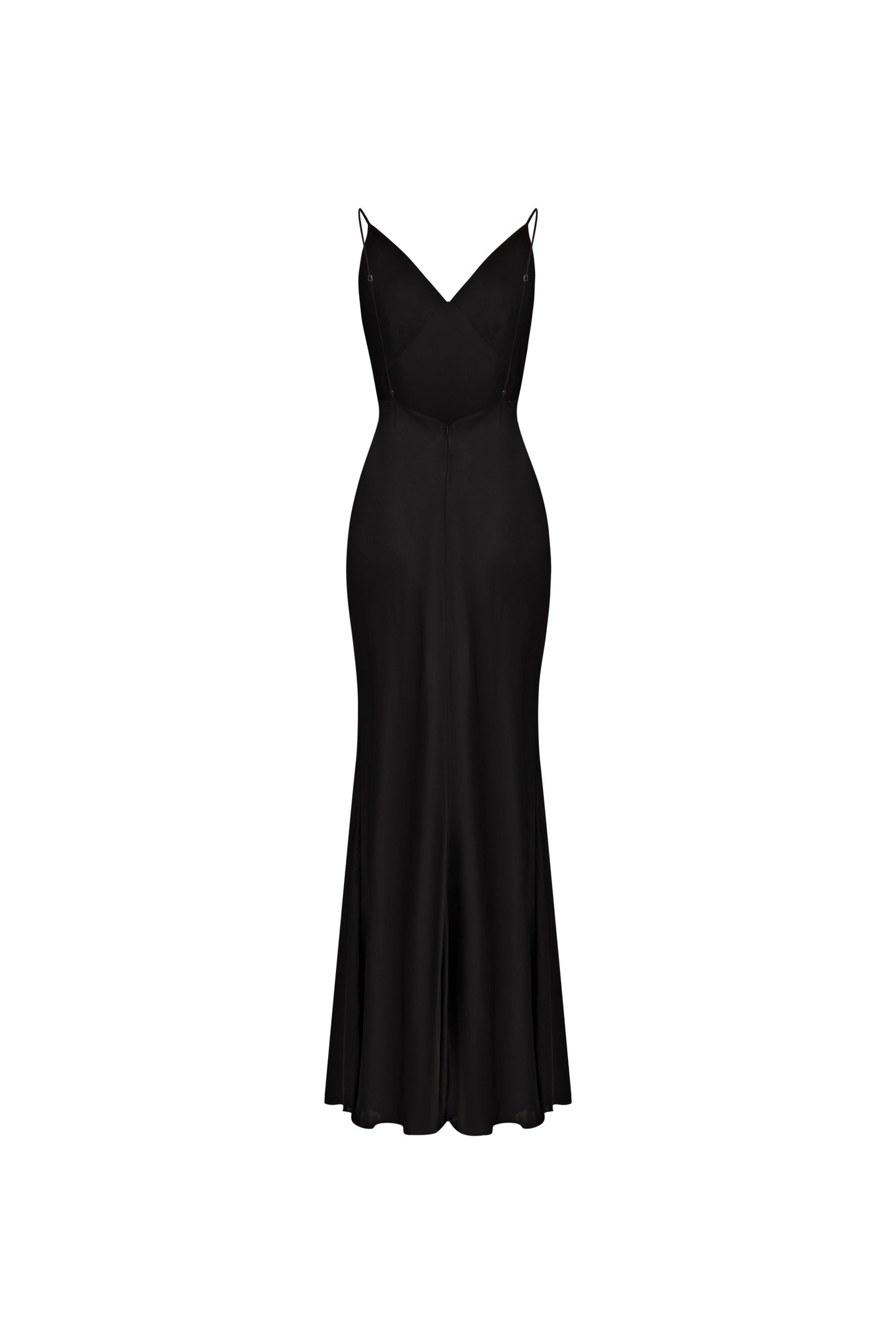 Black Classic V-Neck Long Dress