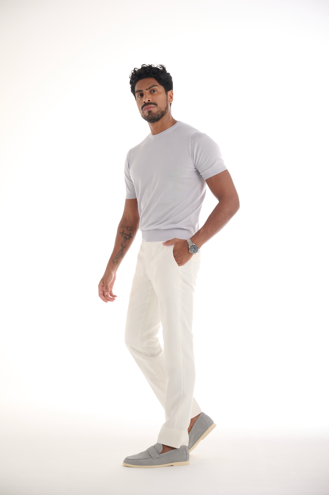 Light Blue Cashmere Round Neck