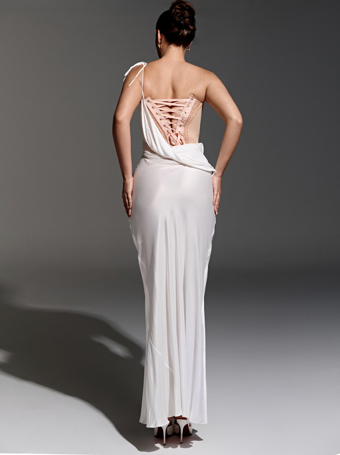 White Satin Long Dress