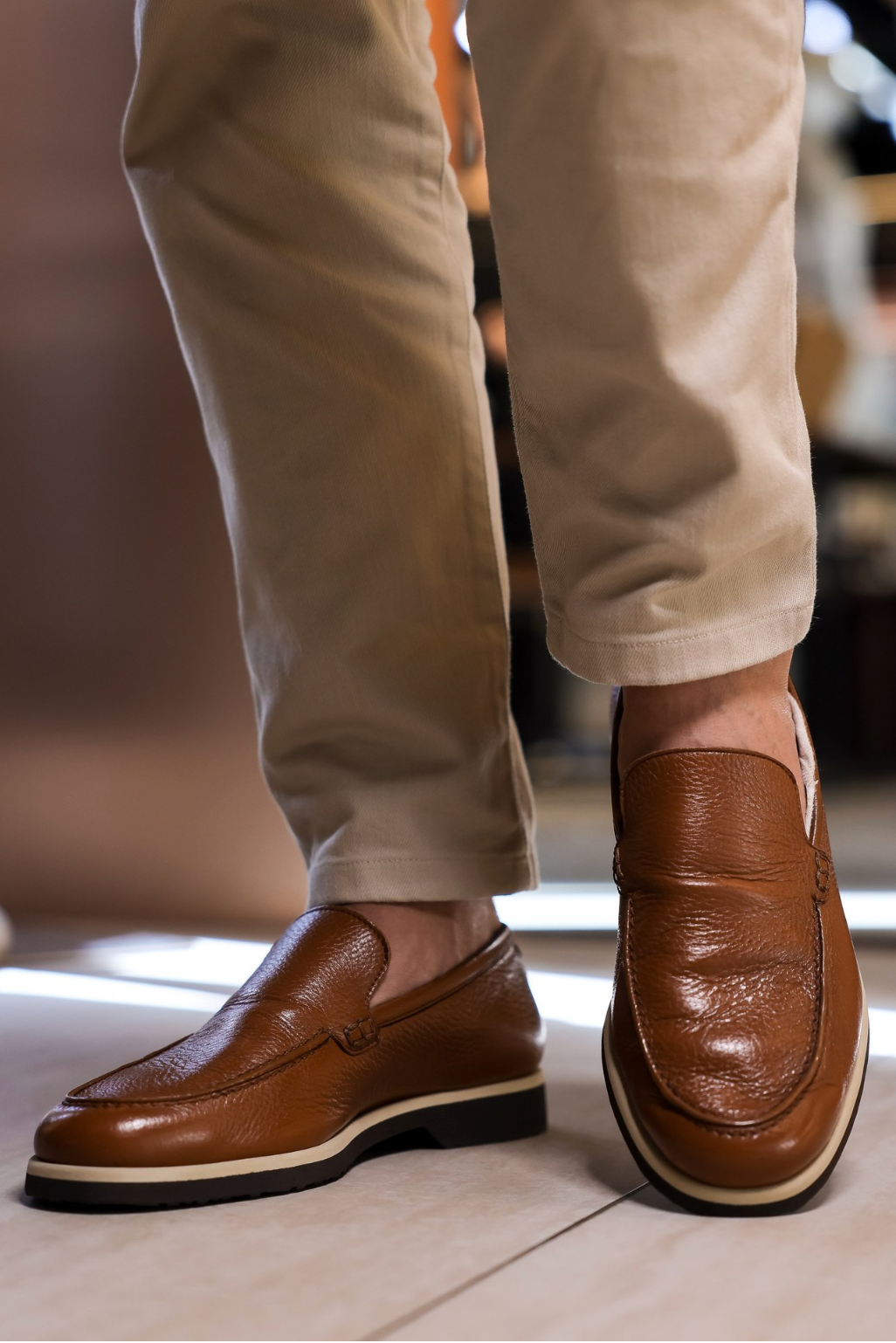BESPOKE MEN'S SHOES ENRICO BRANDY LOAFERS