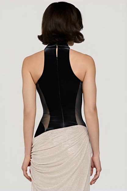 The Velvet & Draped Evening Gown