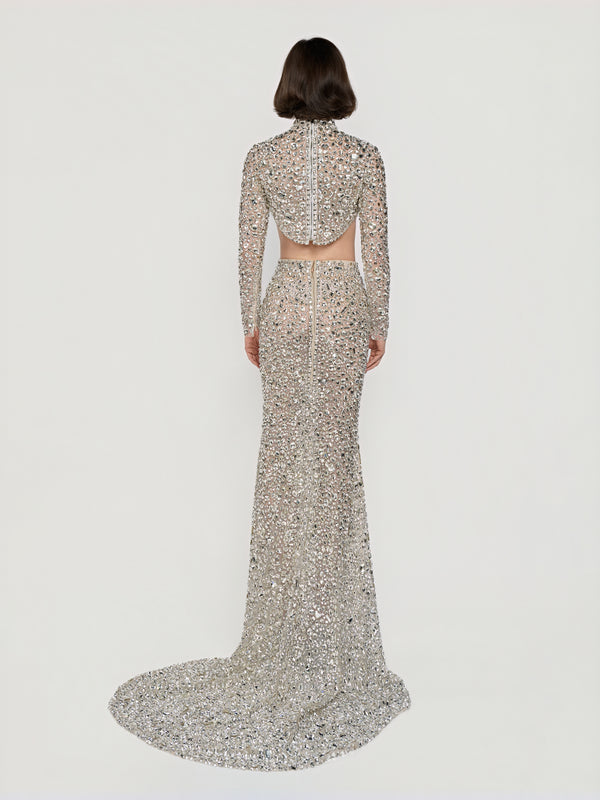 Hand-Crystallized Two-Piece Gown