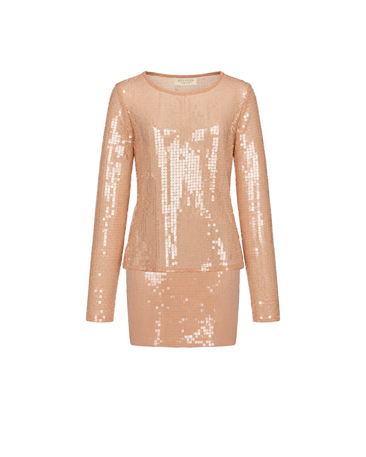 Sequin Champagne Skirt Set