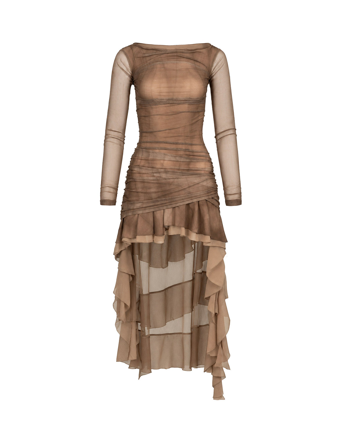 Tulle & Cascade Ruffle Dress