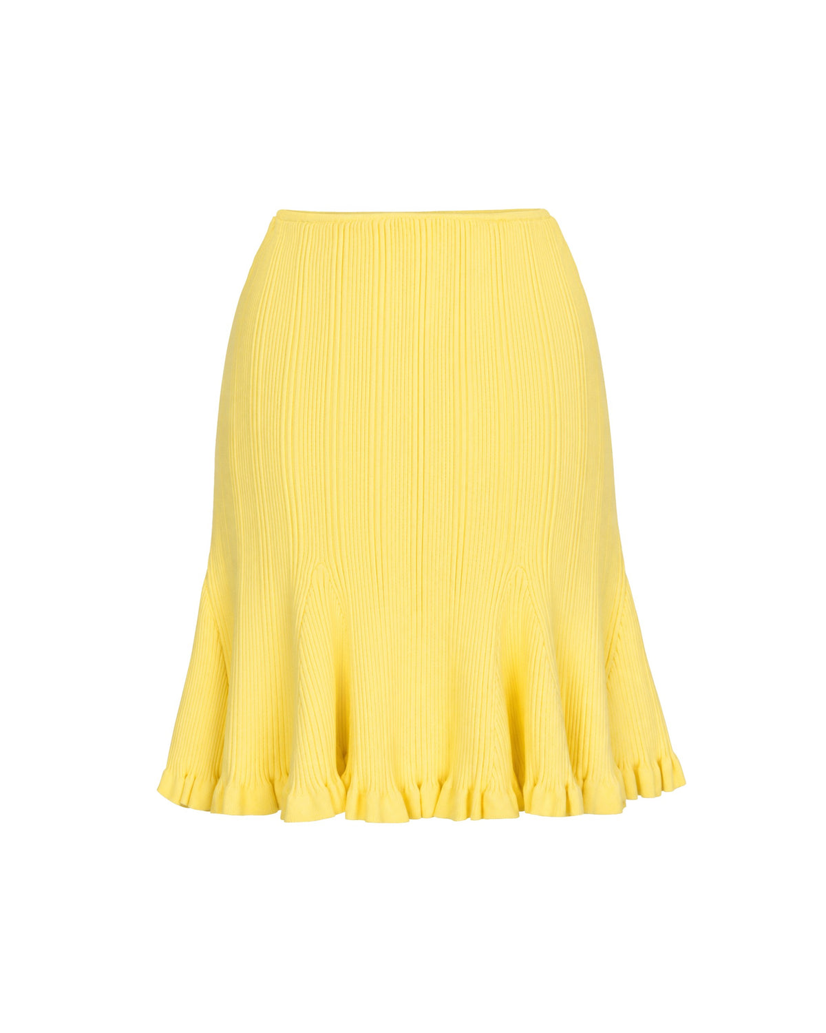 Yellow Fringed Knit Two-Piece Set