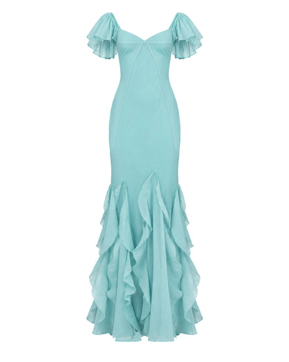 The Aqua Chiffon Dress