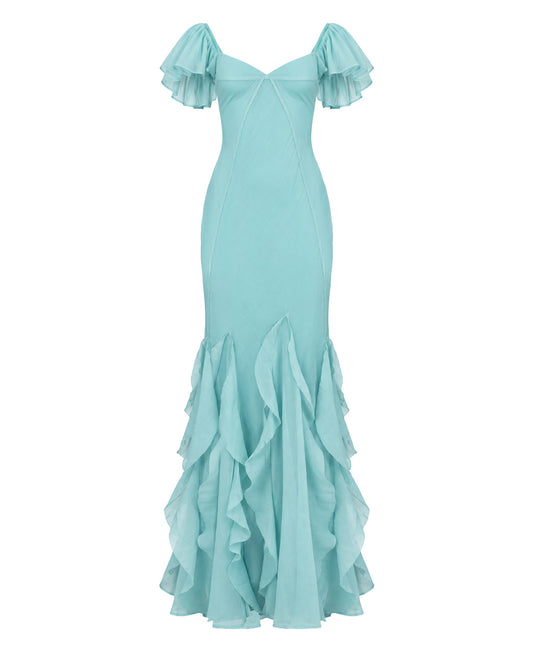 The Aqua Chiffon Dress