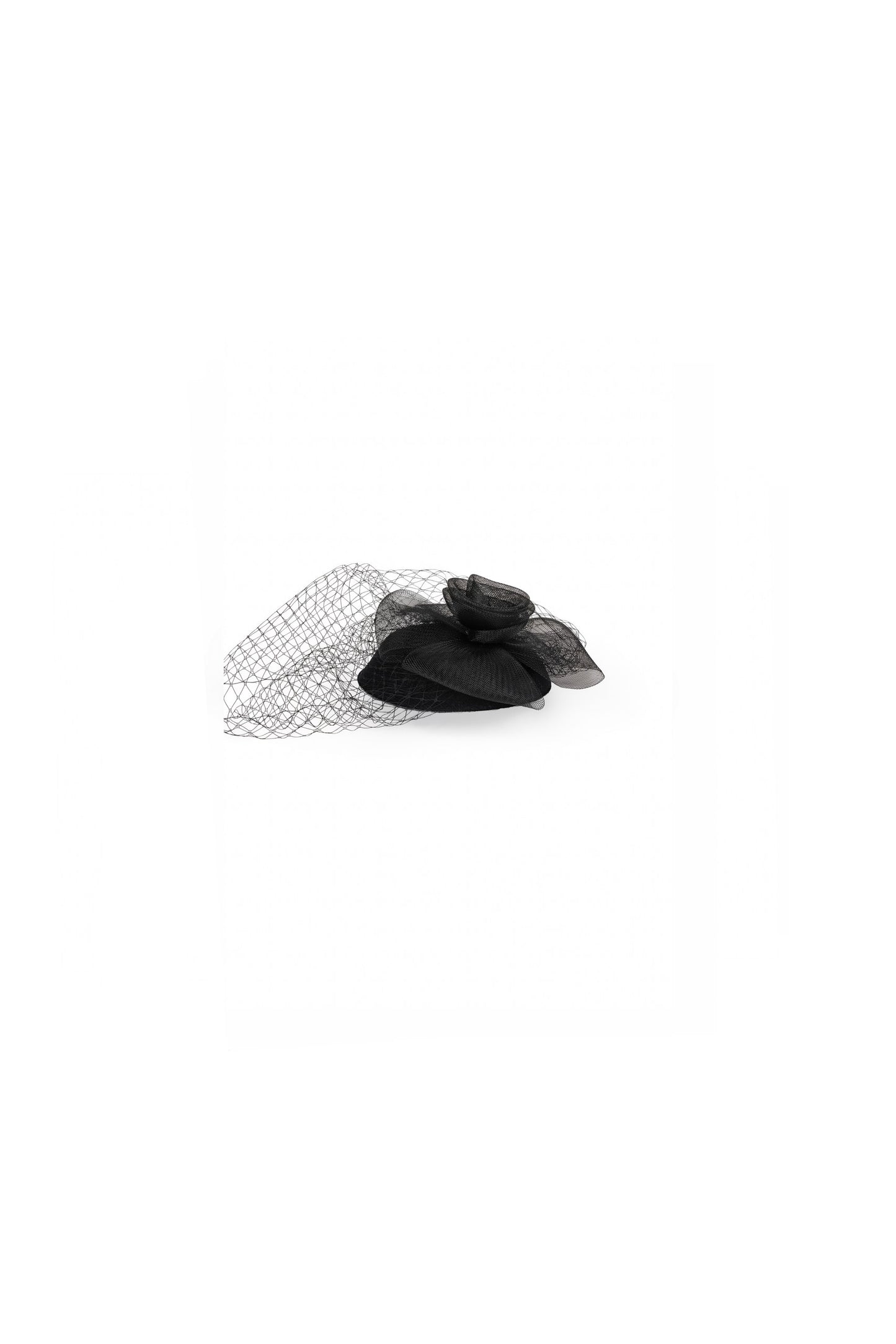 Black Veiled Floral Pillbox Hat