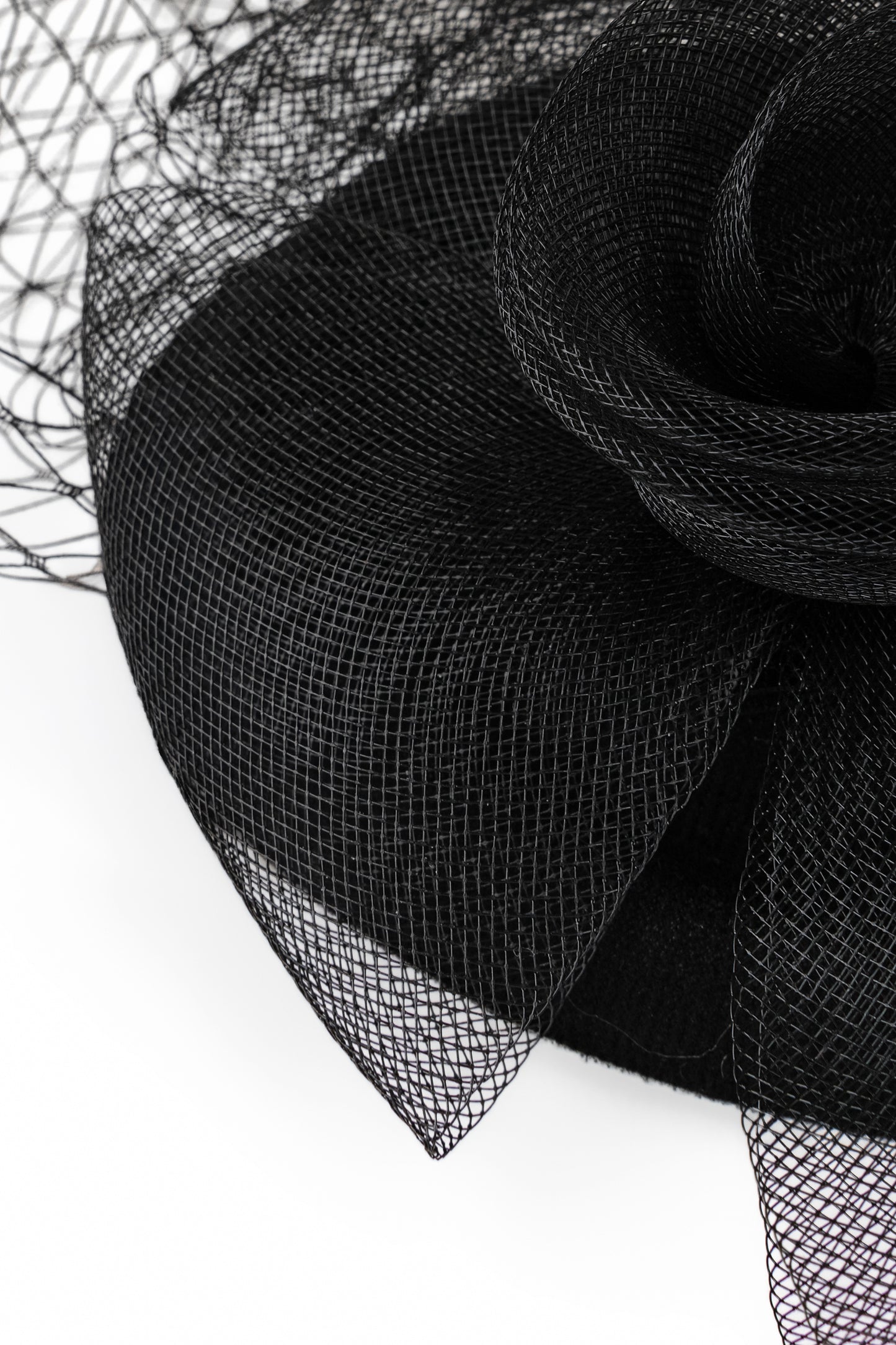 Black Veiled Floral Pillbox Hat