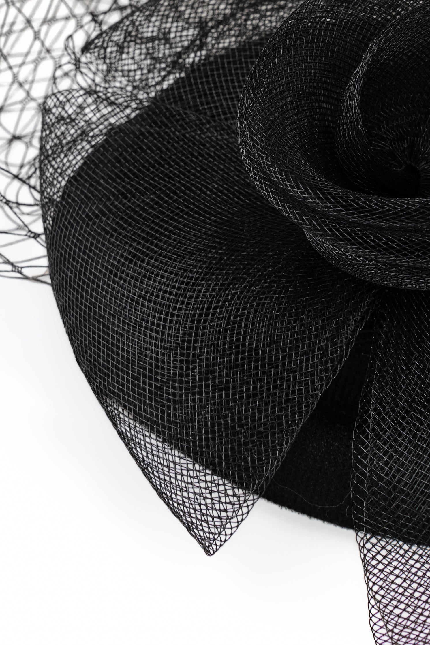 Black Veiled Floral Pillbox Hat
