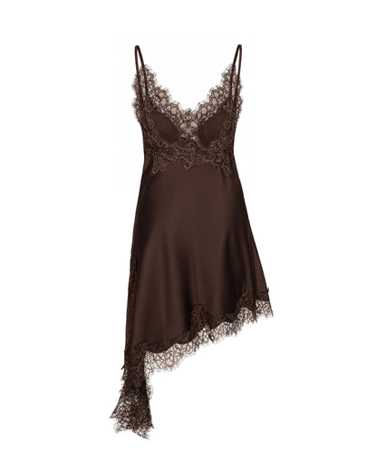 Satin Brown Lace Shirt