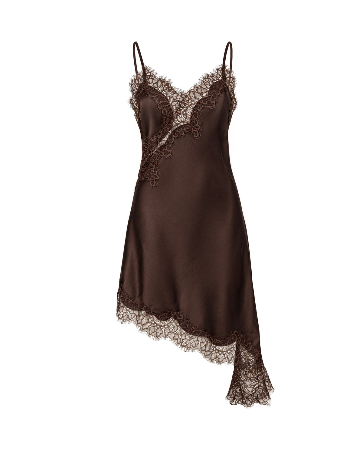 Satin Brown Lace Shirt