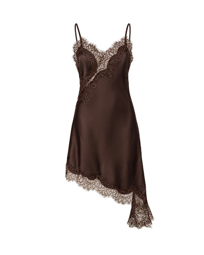 Satin Brown Lace Shirt