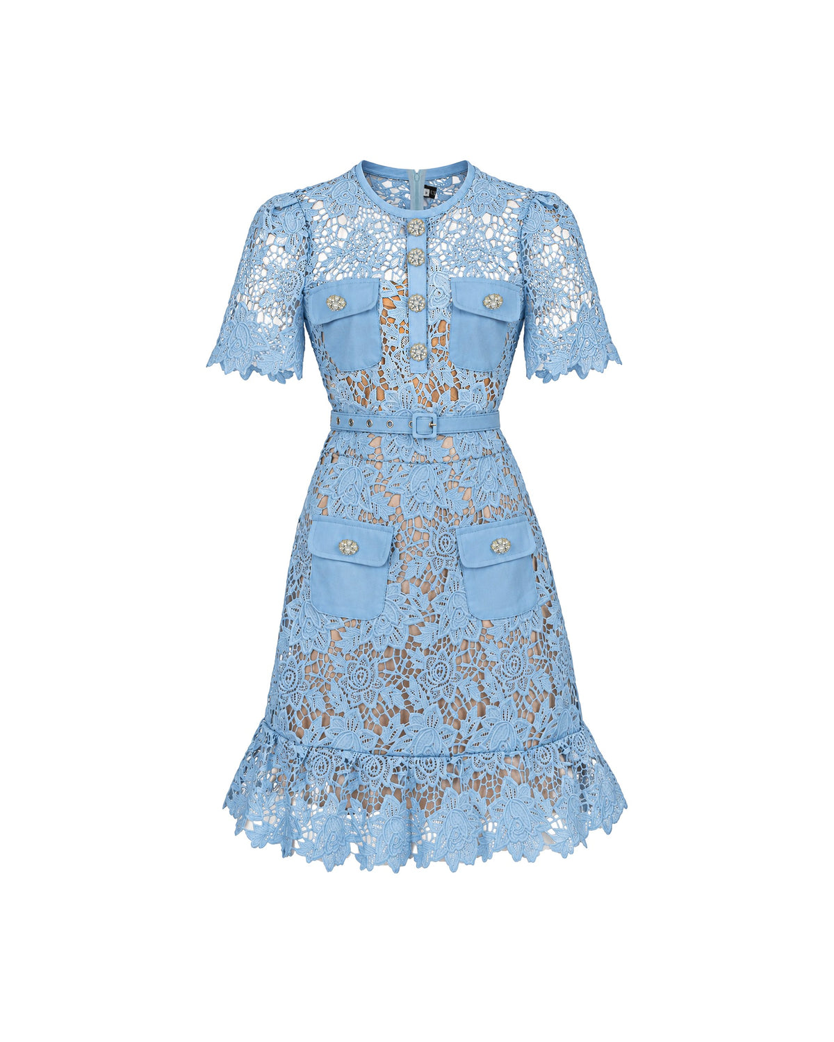 Lace Short Pocket Dress