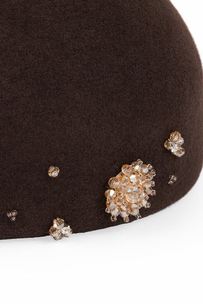 Crystal-Cluster Pillbox Hat