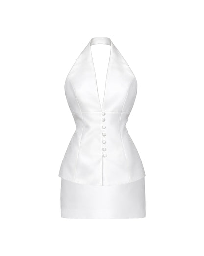 White Mikado Skirt Set