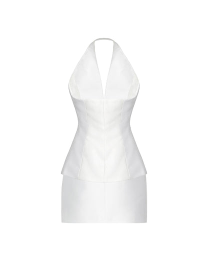 White Mikado Skirt Set