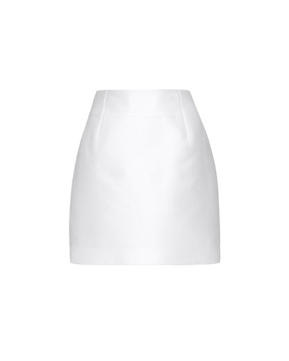 White Mikado Skirt Set