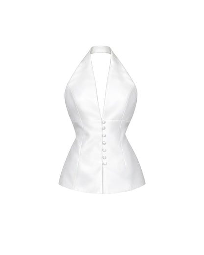 White Mikado Skirt Set