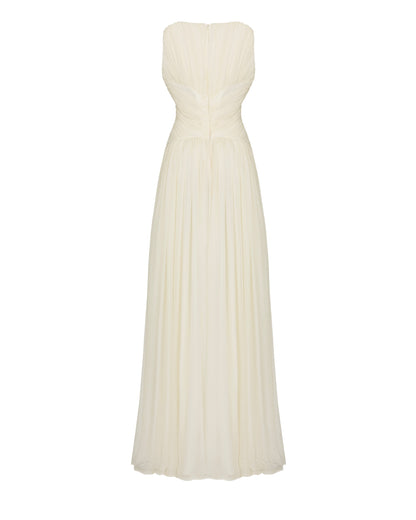 The Pleated Silk Chiffon Evening Gown