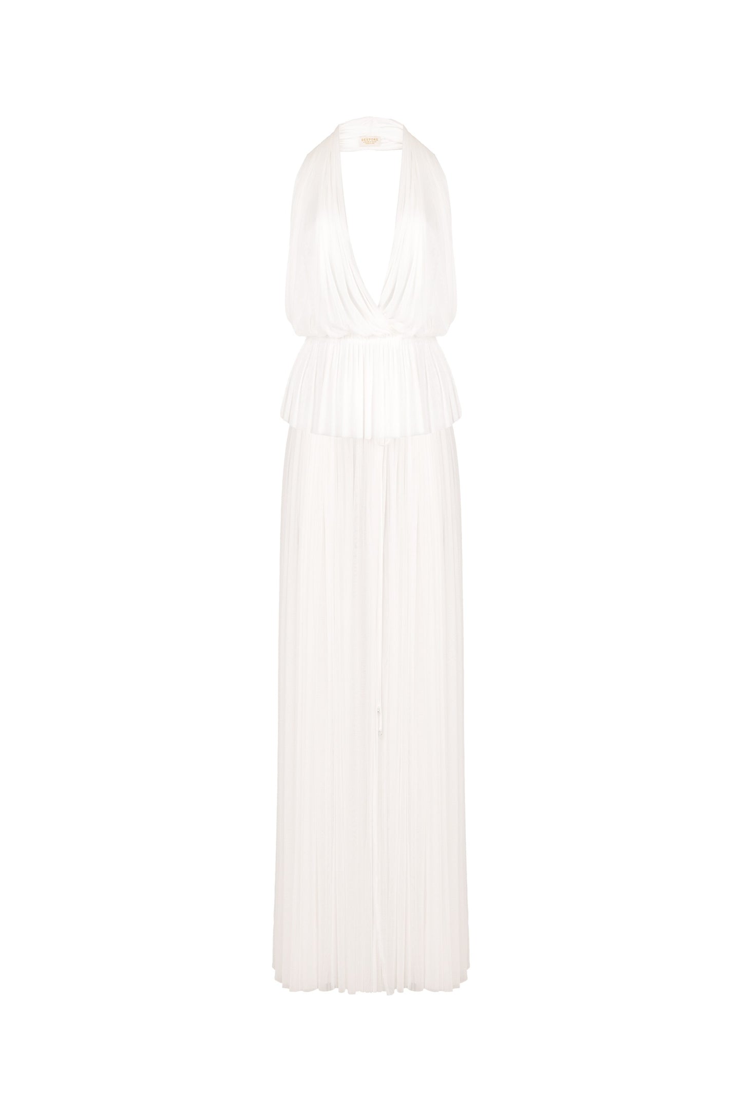 Pleated Halter Plunge Maxi set