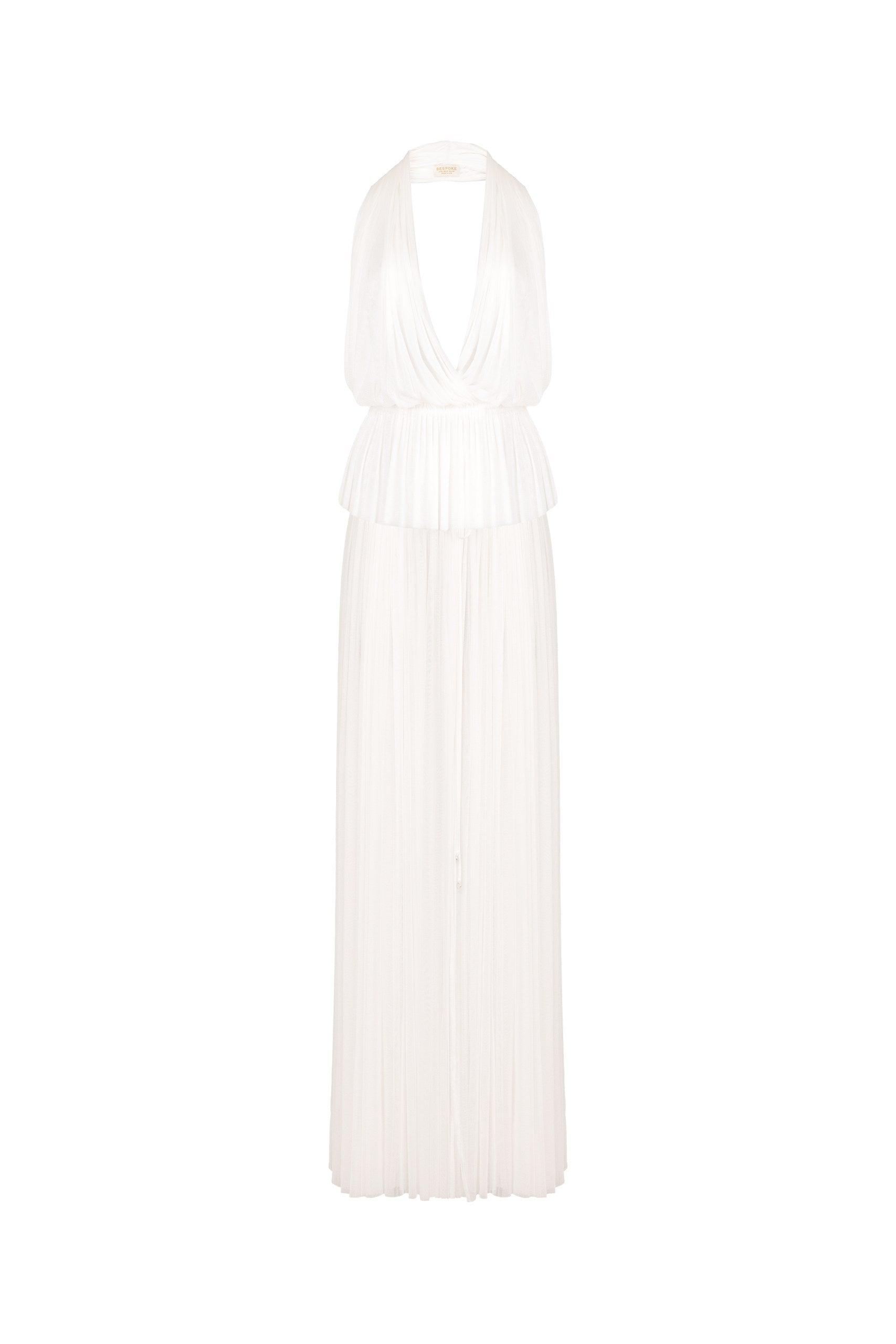 Pleated Halter Plunge Maxi set
