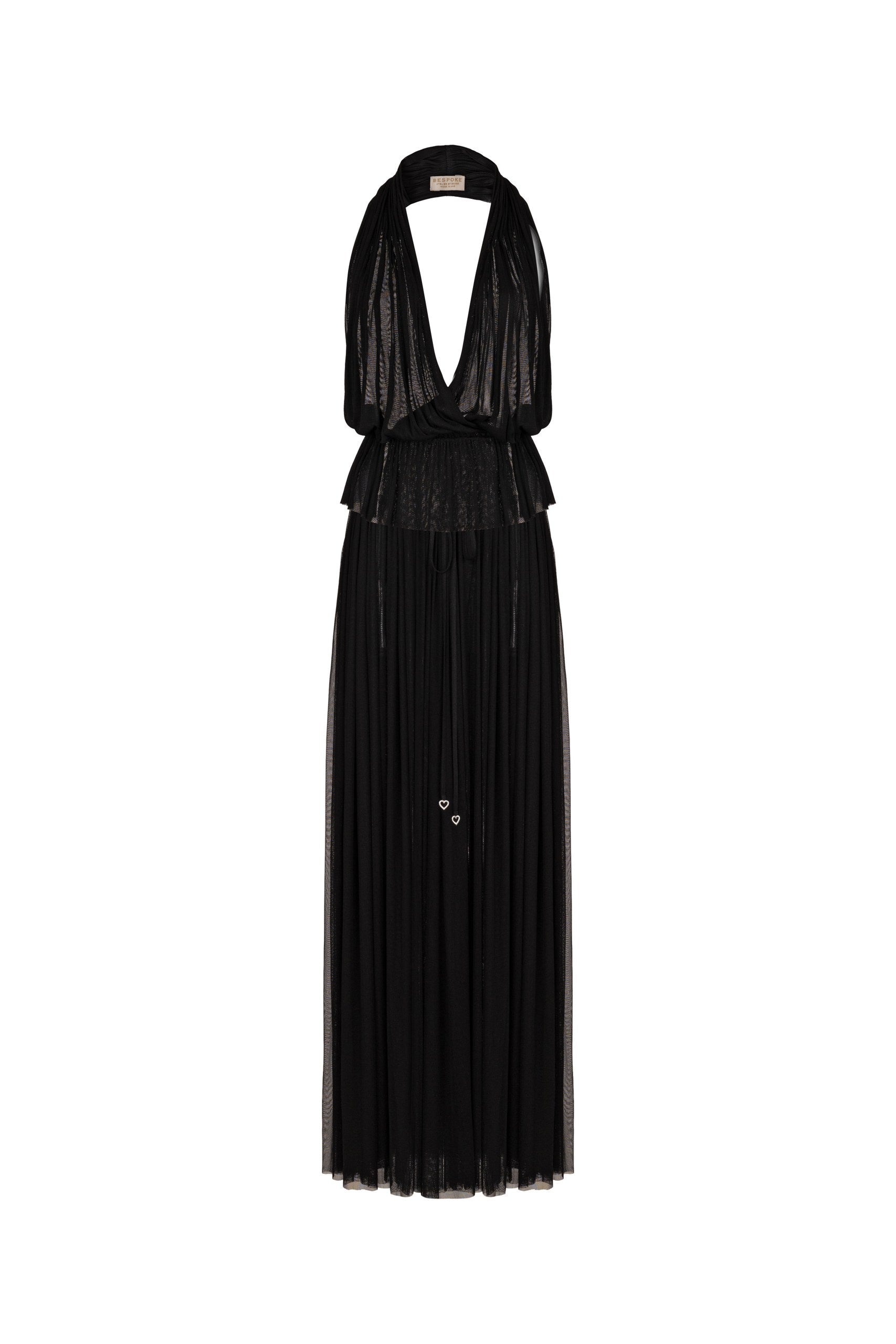 Pleated Halter Plunge Maxi set