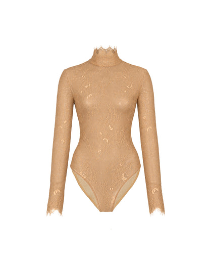 High-Neck Feathered Couture