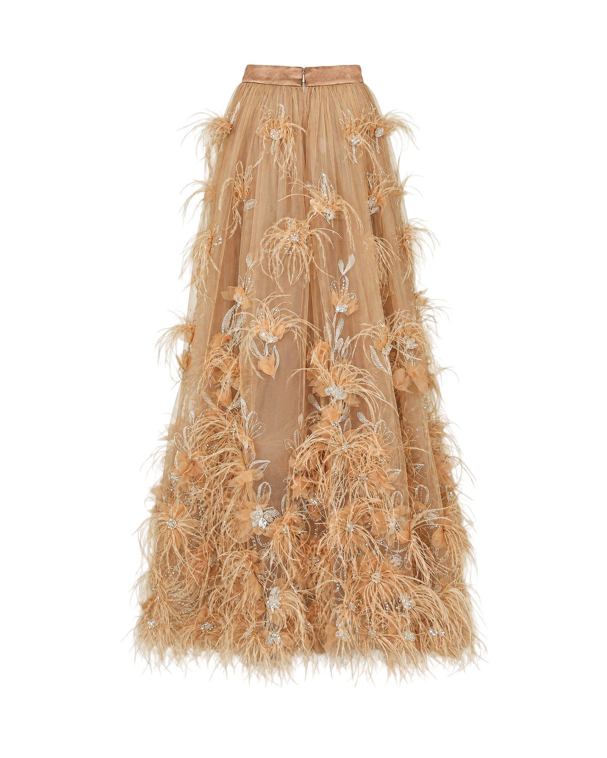 High-Neck Feathered Couture