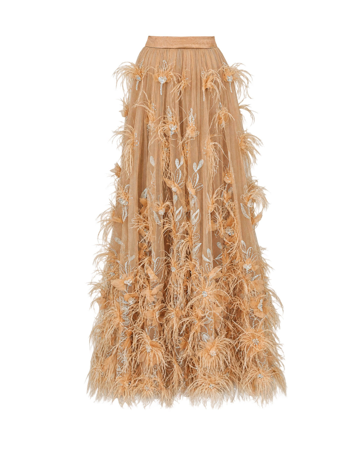 High-Neck Feathered Couture