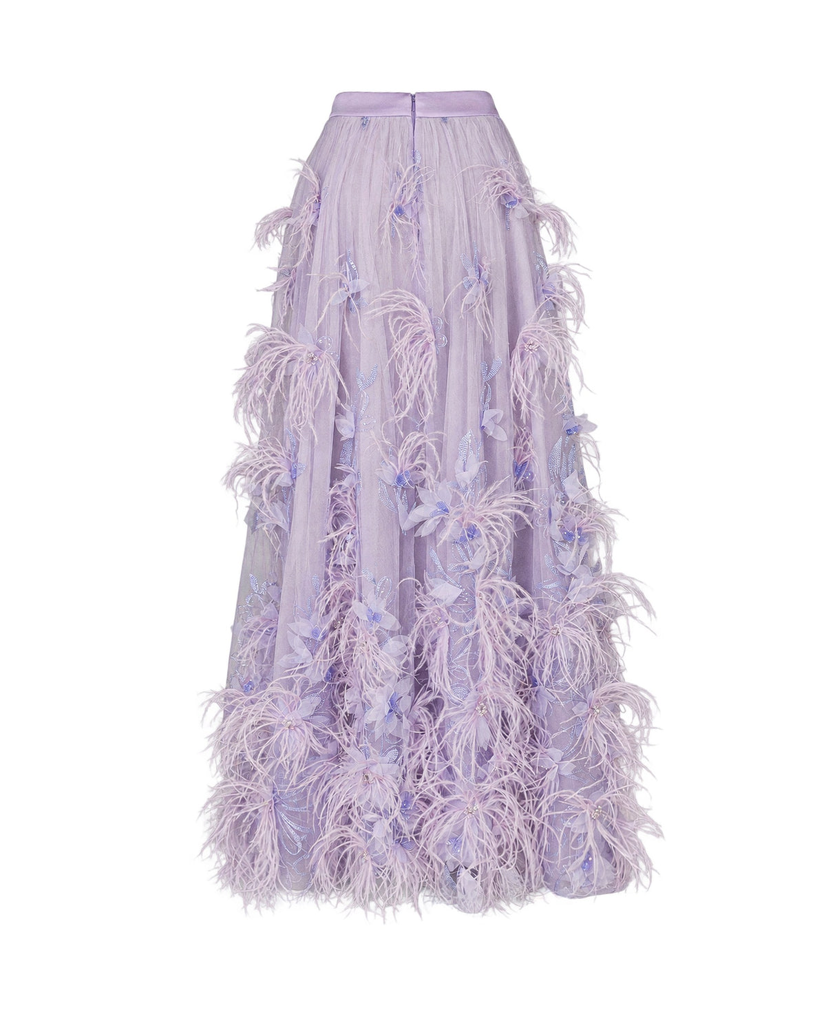 High-Neck Feathered Couture