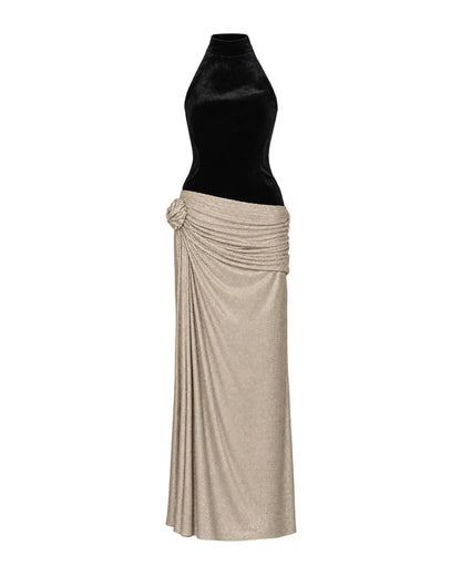 The Velvet & Draped Evening Gown