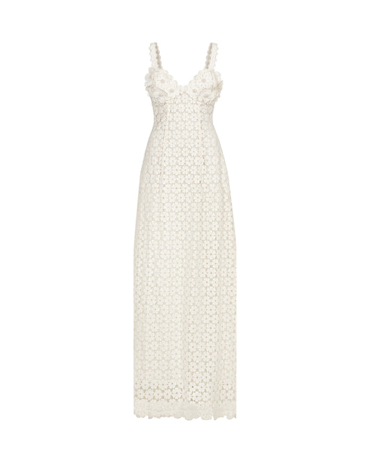 Waimari White Flowers Dress