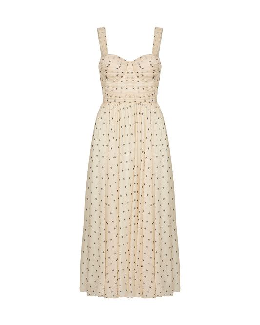 HEART LONG CREAM DRESS