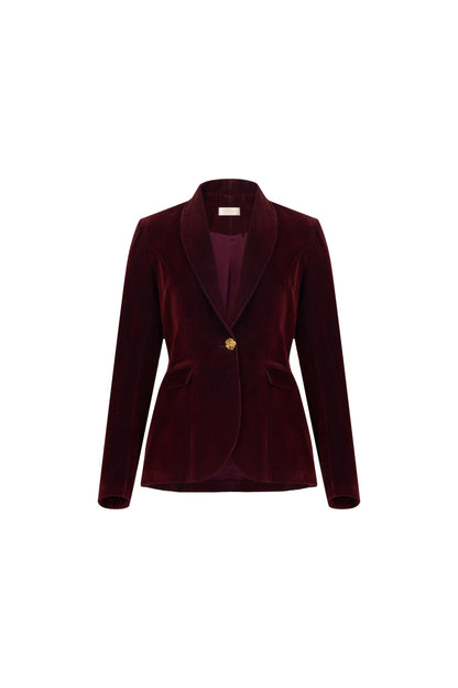 Women's Bordeaux Single-Button Jacket