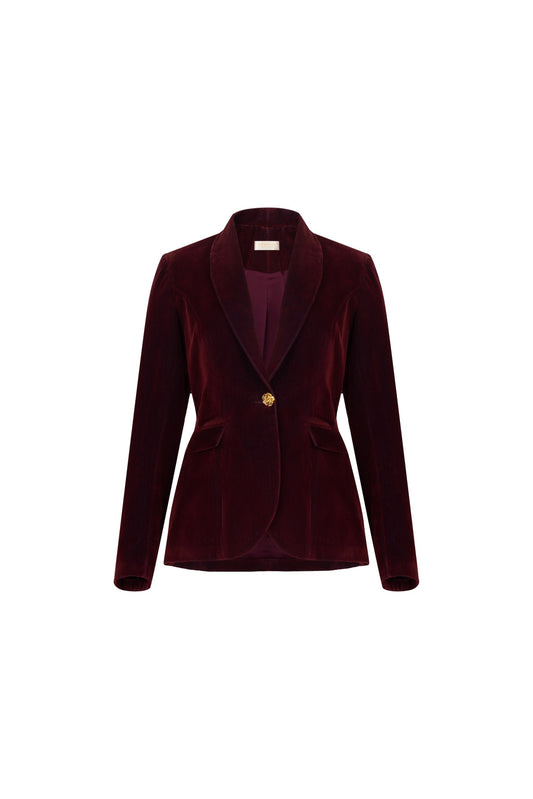 Women's Bordeaux Single-Button Jacket
