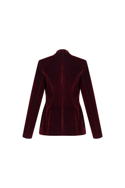 Women's Bordeaux Single-Button Jacket
