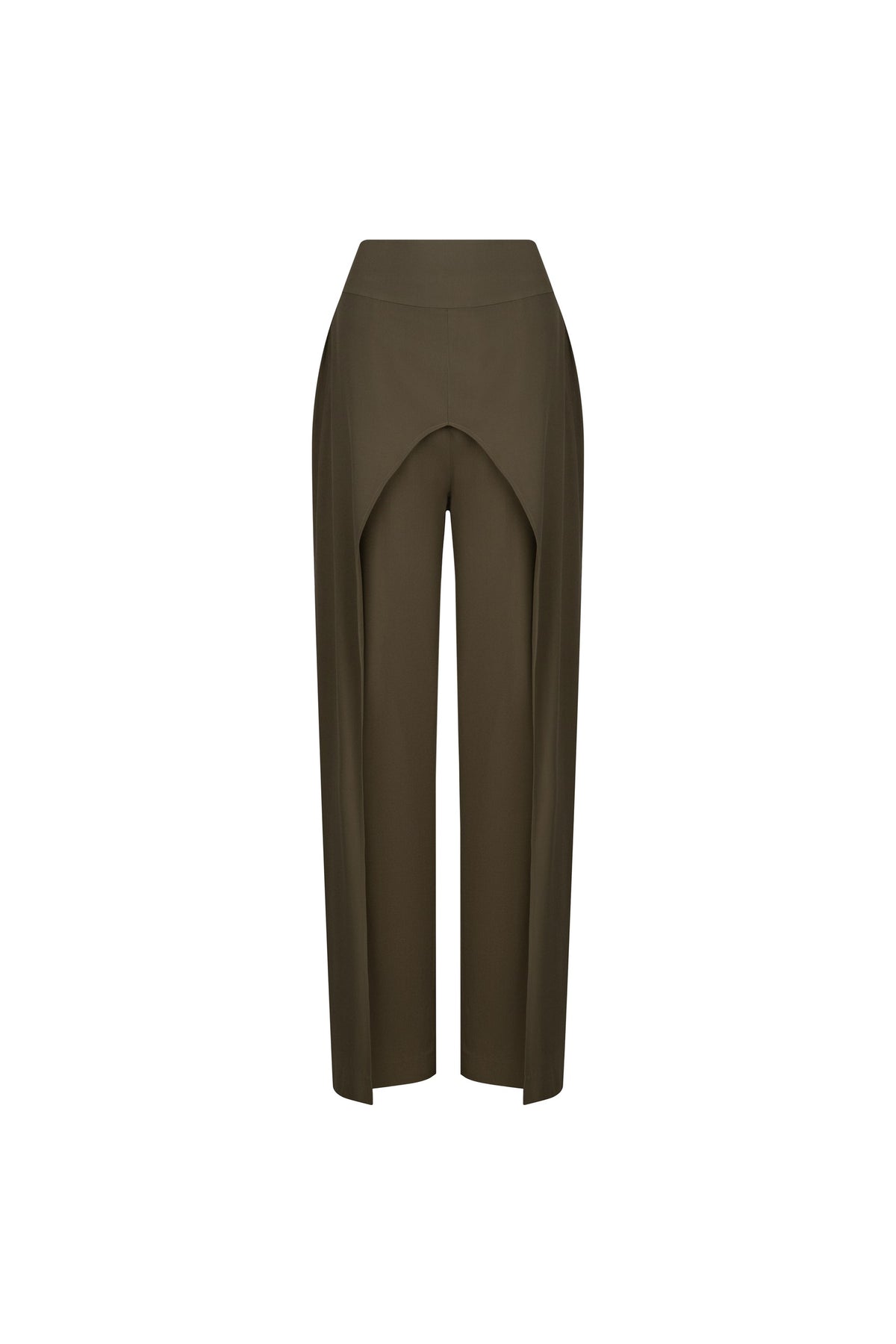Women's Olive Green High-Waisted Trousers