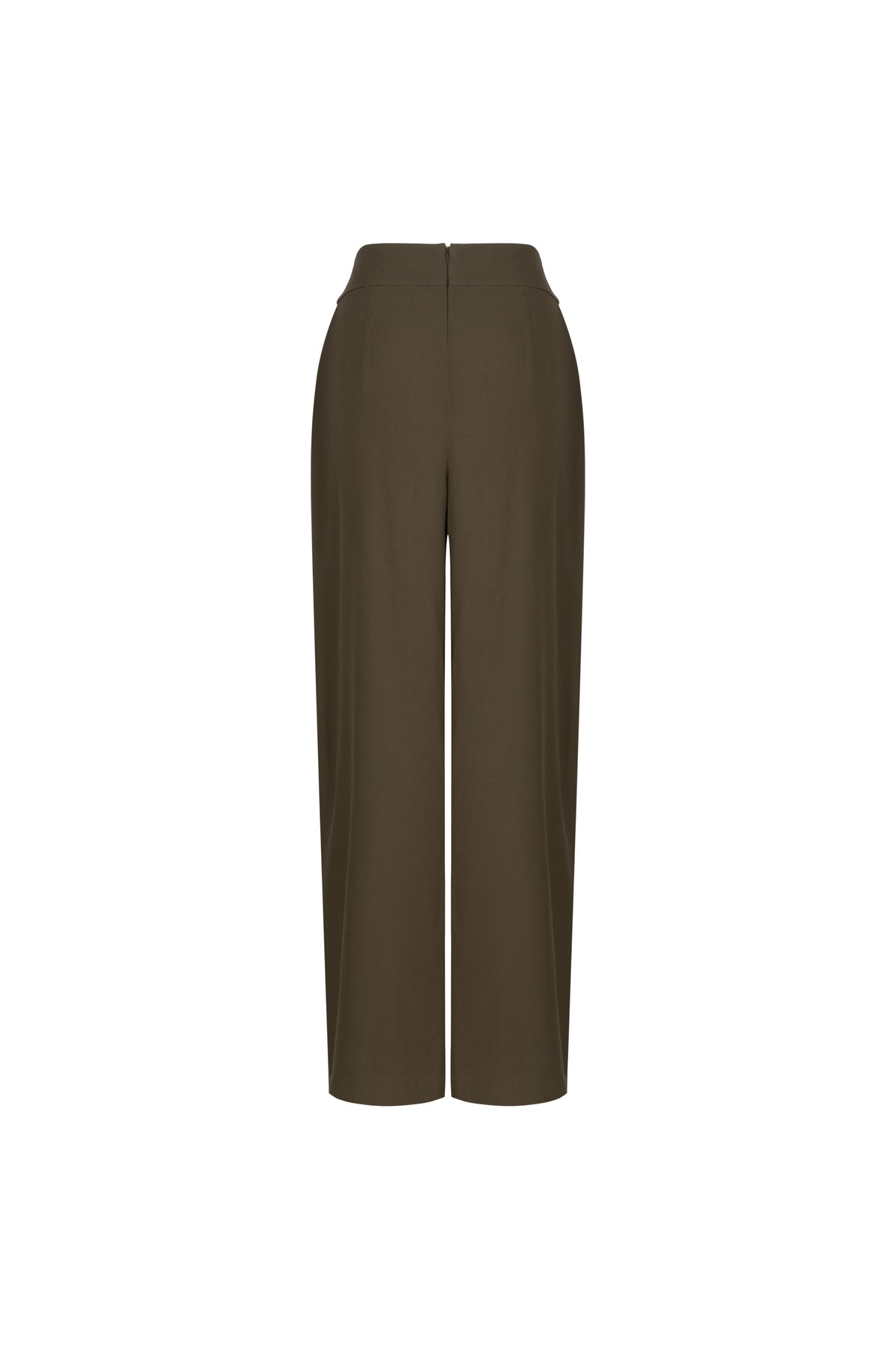 Women's Olive Green High-Waisted Trousers