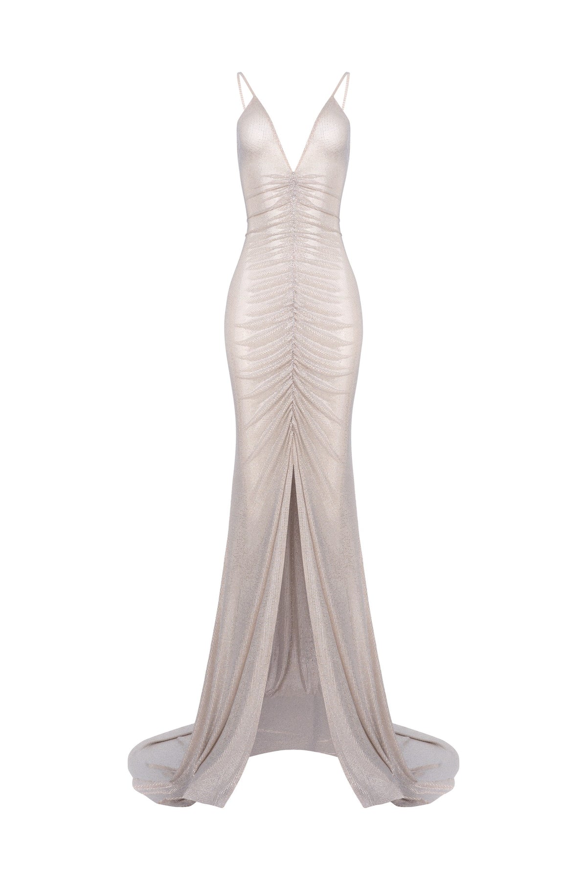 Sparkling Long V-Neck Dress