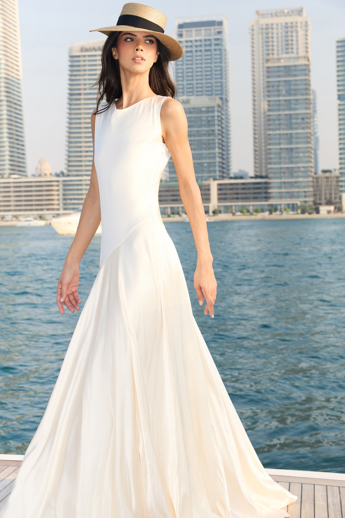 Pearl Viscose Drop-Waist Dress