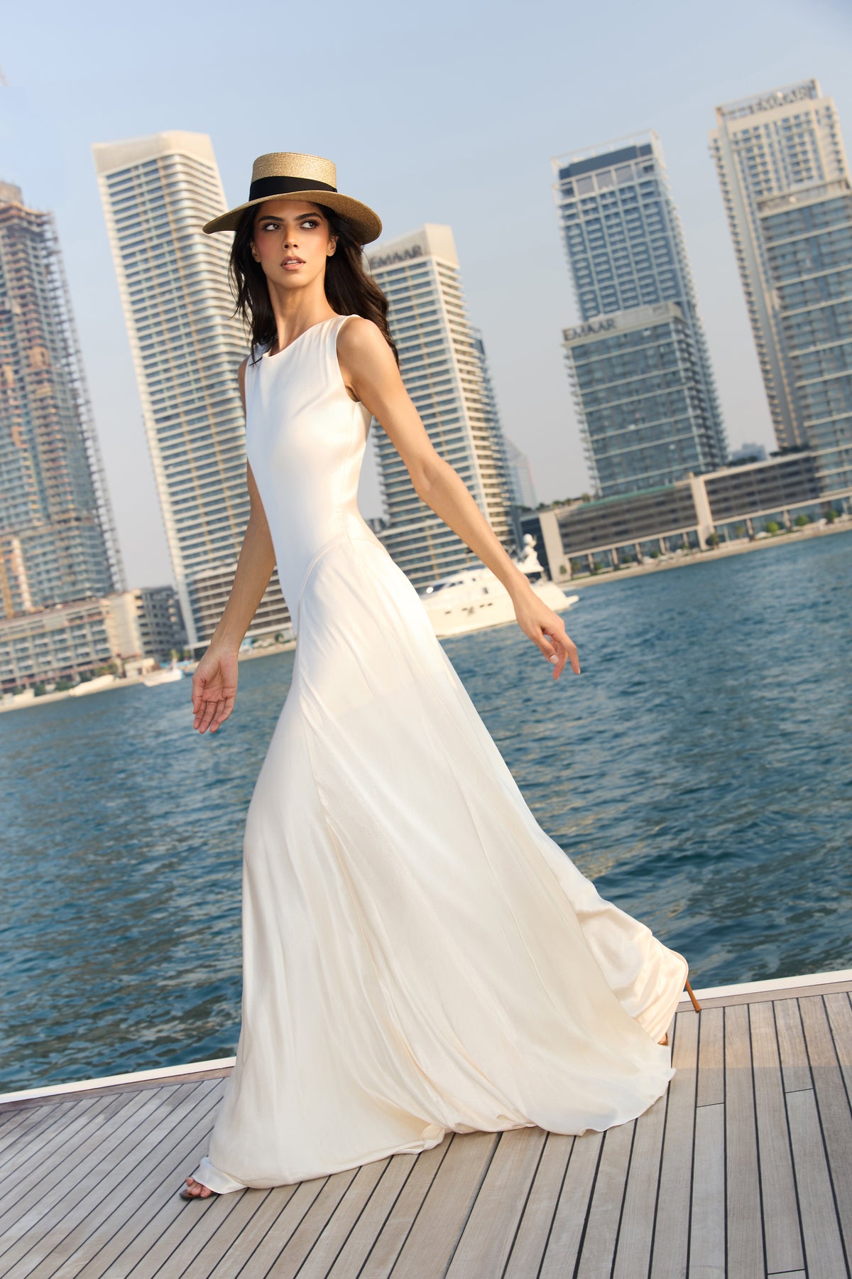 Pearl Viscose Drop-Waist Dress