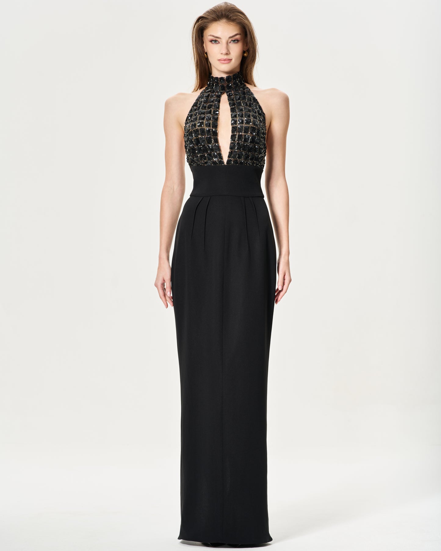 Half Sequin Dress Black