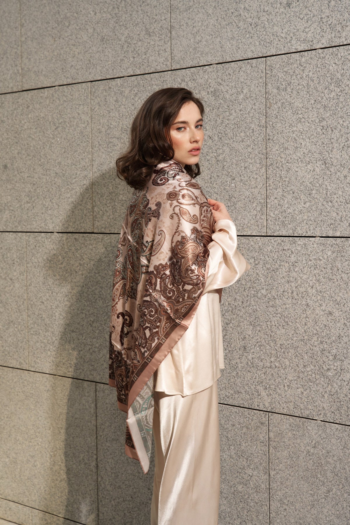 Ornate Paisley Silk Scarf