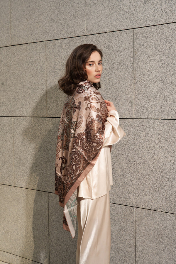 Ornate Paisley Silk Scarf