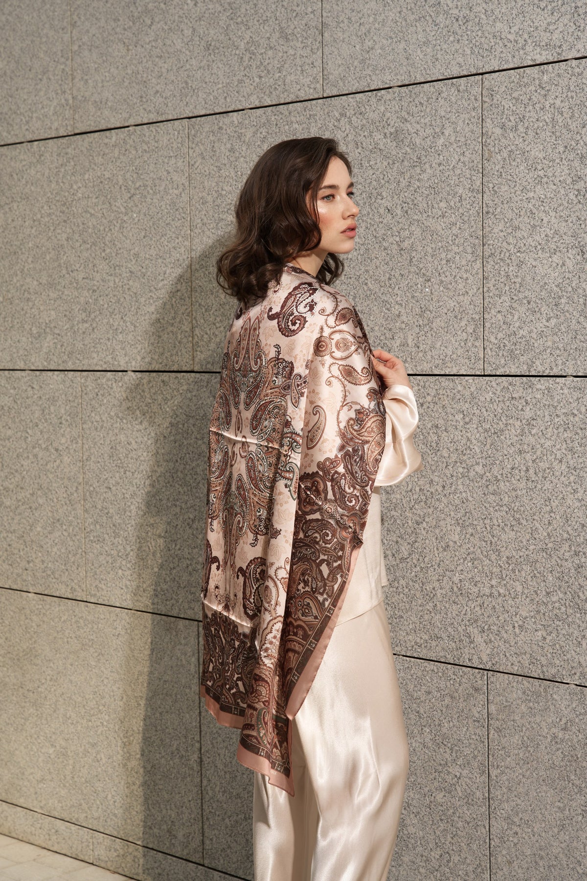 Ornate Paisley Silk Scarf