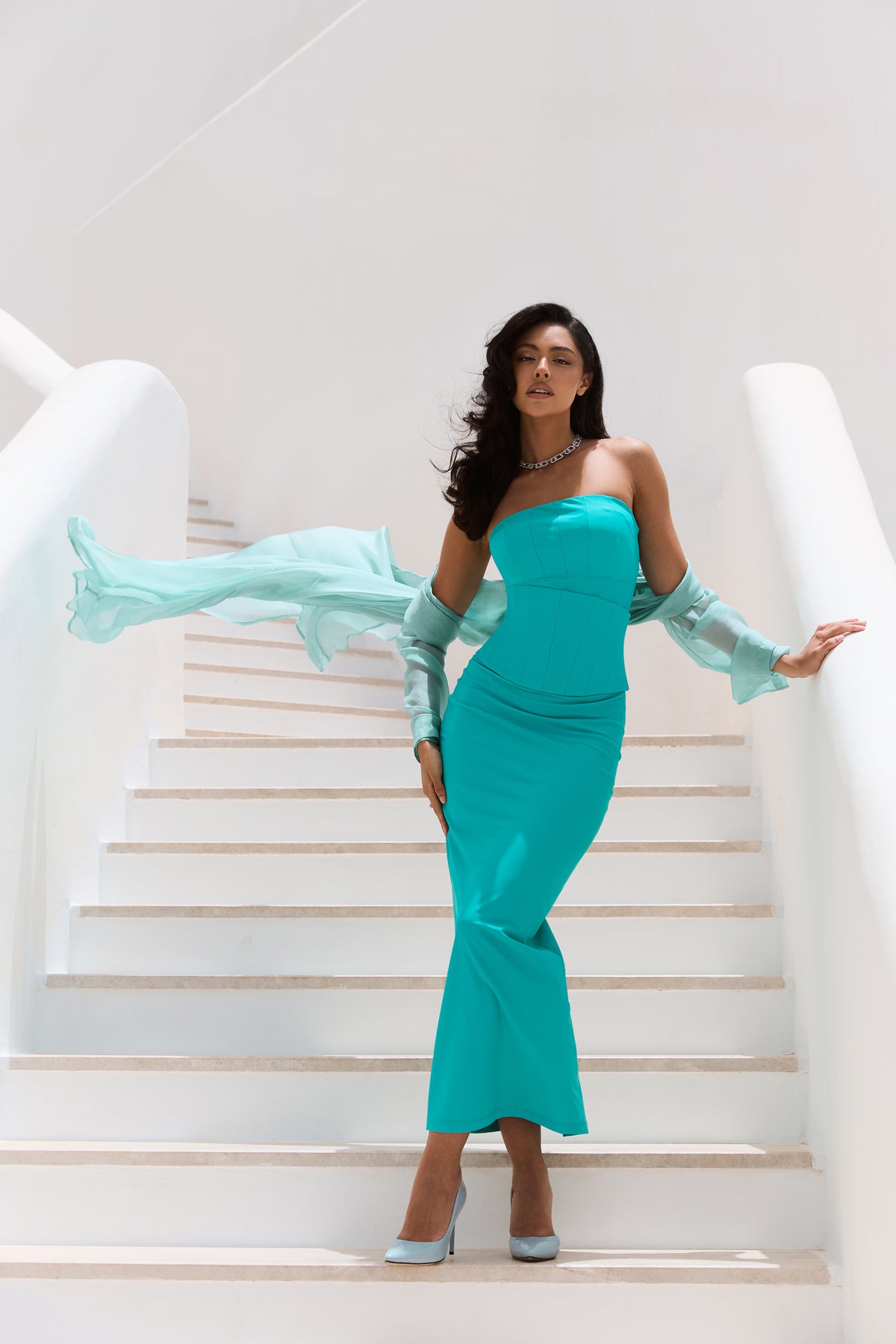Turquoise Chiffon Cover Up