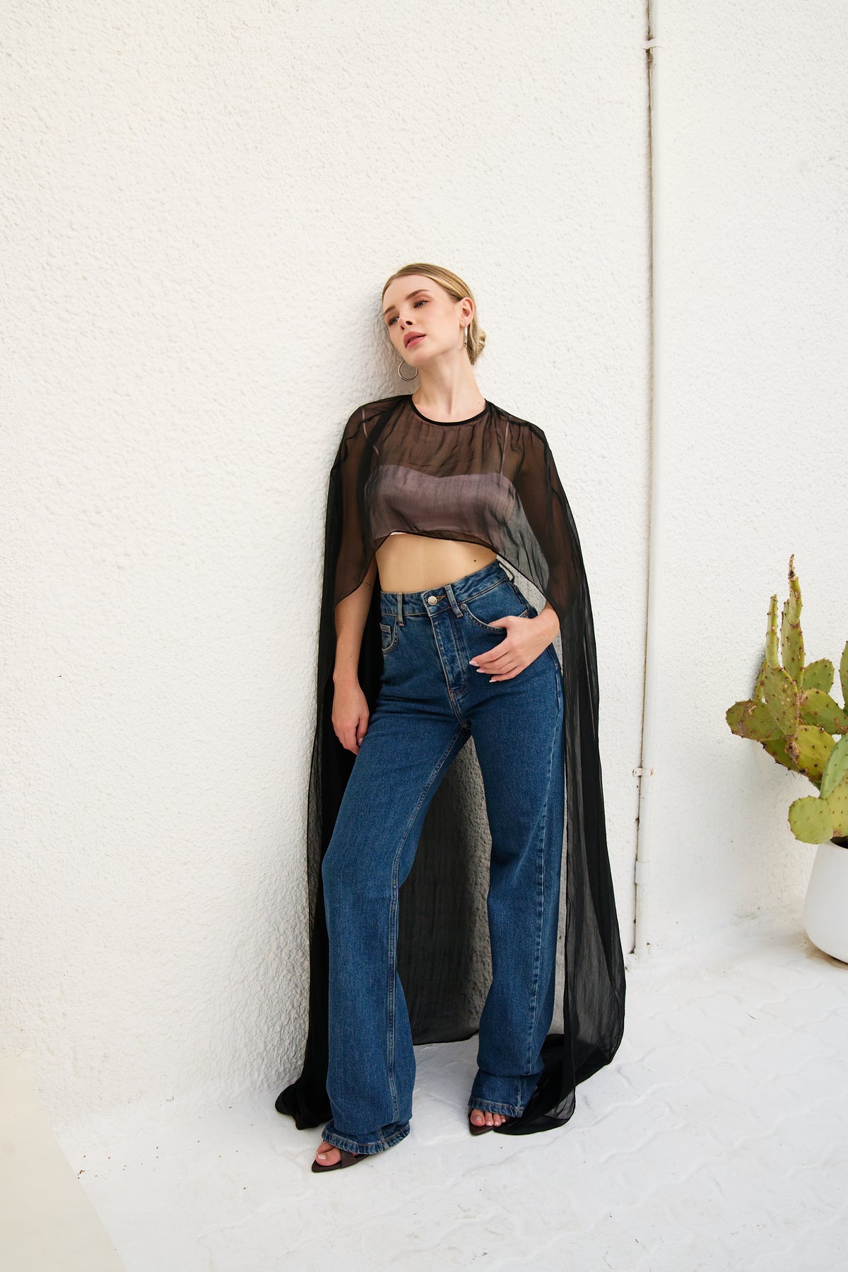 Silk Chiffon Cape