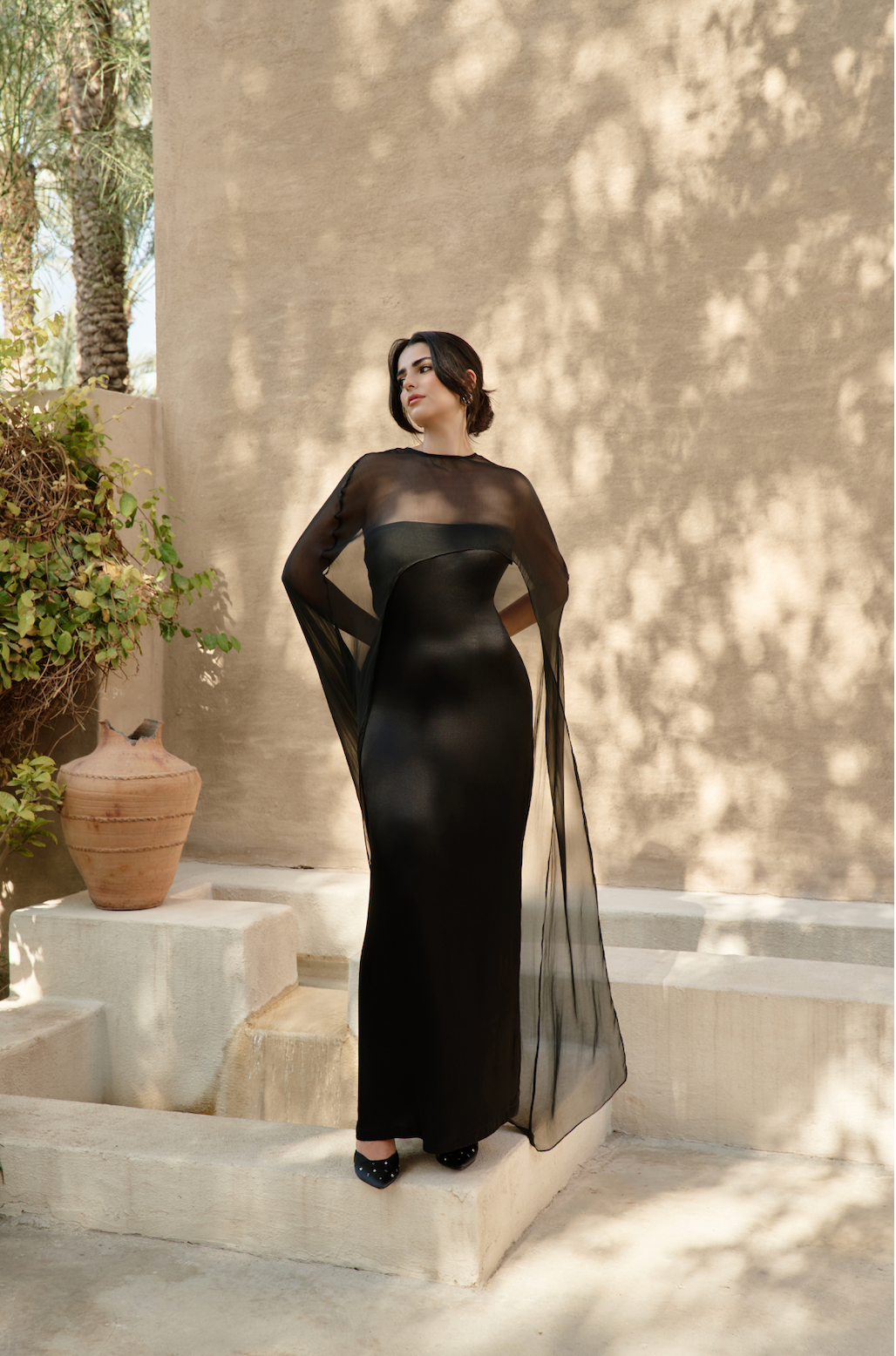 LONG BLACK COVER DRESS
