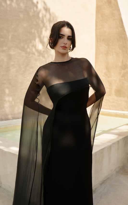 LONG BLACK COVER DRESS
